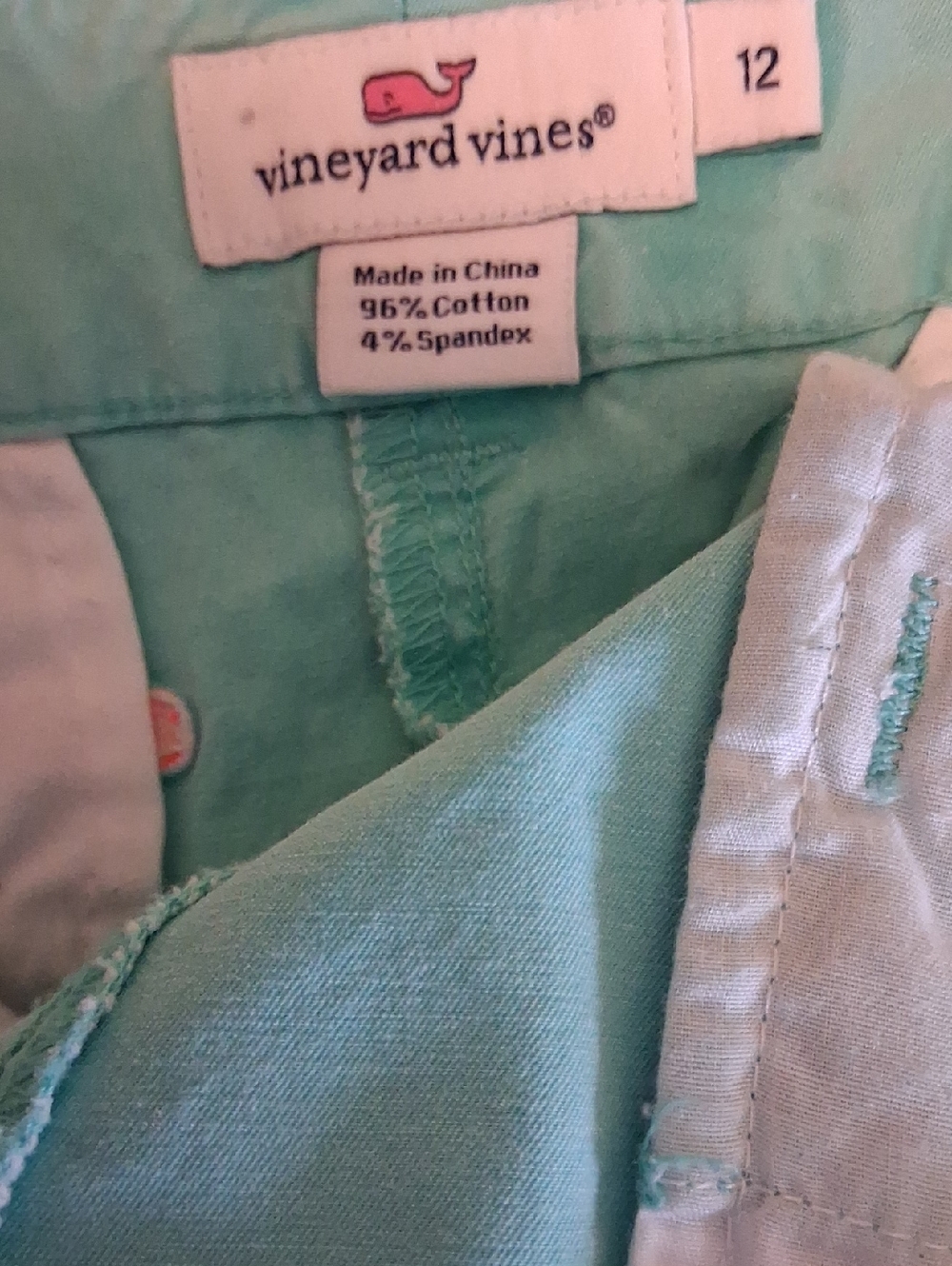 Vineyard Vines Turquoise Shorts with Orange Whale Embroidery - Picture 6 of 6
